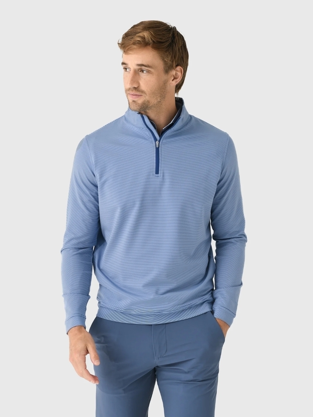 Peter Millar Crown Sport Men's Light Blue Quarter-Zip Pullover Jacket Size Small